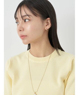 earth music&ecology 総針クルーネックハンソデプルオーバー Yellow