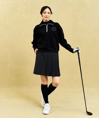23区GOLF 【WOMEN】ハーフジップスウェット ブラック系