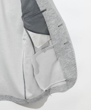 JOSEPH ABBOUD 【洗える・軽量・ストレッチ・速乾】ノルマンディーリネントップ ジャージー ジャケット サックスブルー系