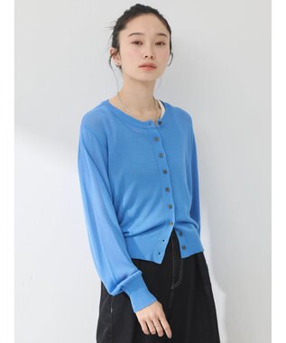 earth music&ecology シアークルーカーディガン Blue