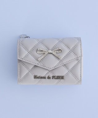 Maison de FLEUR リボンビジューキルティングウォレット