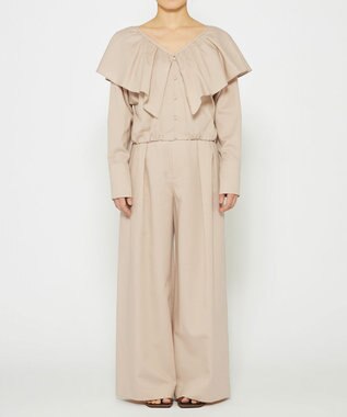 uncrave 【手洗い可】シャンブレー ラッフル ブラウス（uncrave WHITE） エクリュ