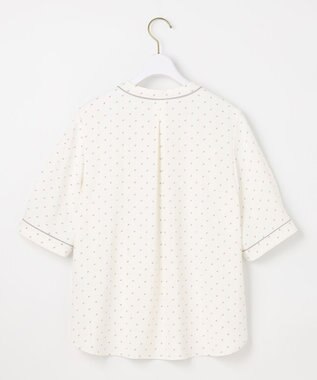 ANY SIS L 【洗える】バイカラーラッフルボウ ブラウス アイボリーベース