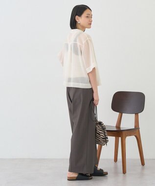 AMERICAN HOLIC シアーショート丈開襟シャツ Ivory