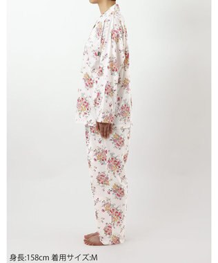 WACOAL パジャマ 長袖 長ズボン 綿100%(本体) サテン ミントン レディース NDX540 /ワコール アイボリー