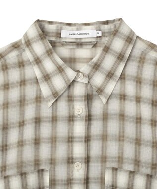 AMERICAN HOLIC シアーチェックシャツ Light Beige