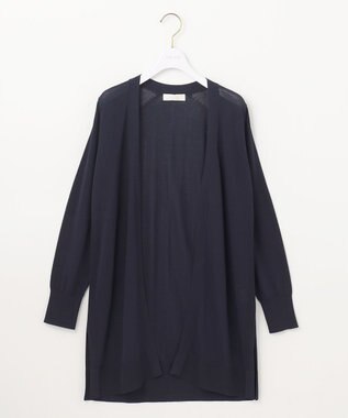 ANY SIS 【UVケア】サイドスリットロング カーディガン ネイビー