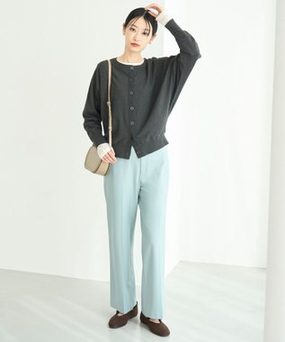 UNFILO 【ウエストゴム/14サイズ展開】beauty warm pants ワイド セージ