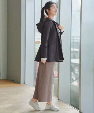 Tiaclasse ソフトダンボールバックフレアフーディー チャコールグレー