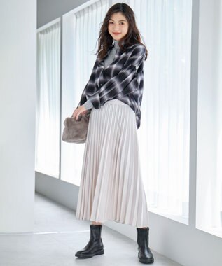 ANY ウールブレンドリブニット グレー