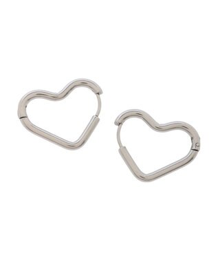 Green Parks ・ＨＡＬＦ　ＴＩＭＥ　サージカルハートフープピアス Silver