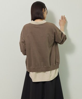 Green Parks シルキータッチストライプシャツ Ecru