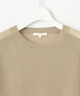 自由区 【洗える】シアーアセテート ニット ベージュ