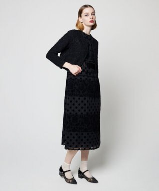 TOCCA 【洗える！】UNSNARL TWEED ニットカーディガン ブラック系