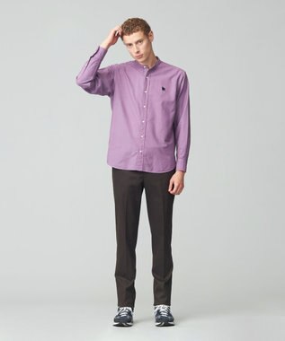 J.PRESS MEN 【オックス ガーメントダイ】バックブルバンドカラーシャツ パープル系