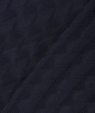 23区GOLF 【WOMEN】フラッグジャガードニットポロシャツ ストレッチ 半袖 ネイビー系