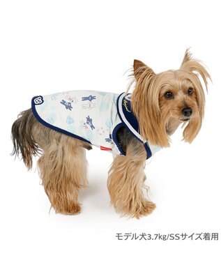 PET PARADISE リサとガスパール 接触冷感 タンクトップ 《マリン柄》 小型犬 ホワイト×ネイビー