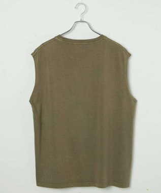 WEGO 【5色3サイズ展開/ユニセックス着用ITEM/洗える/綿100%】スリーブレスコットンT カーキ