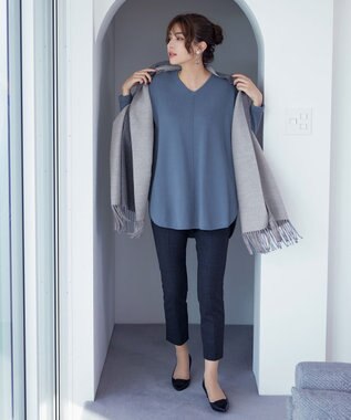 Tiaclasse 【洗える】リバーシブルデザイン大判マフラー グレー