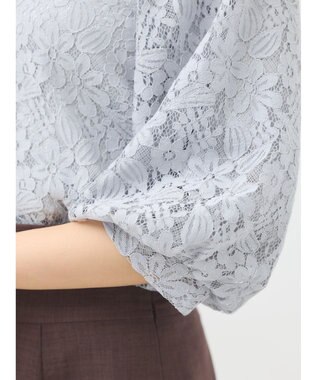 earth music&ecology フラワーレースブラウス Light Gray