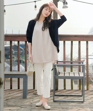 Tiaclasse 【UVカット・吸水速乾】 “きれい見え” バックフレアチュニック グレージュ