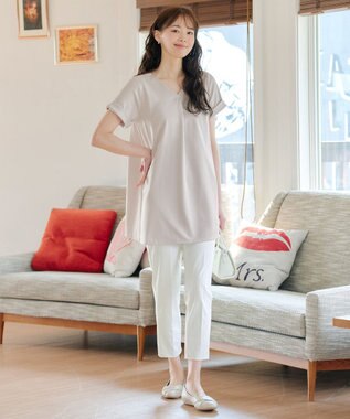 Tiaclasse 【UVカット・吸水速乾】 “きれい見え” バックフレアチュニック グレージュ