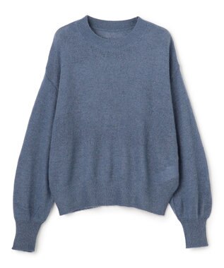 UNFILO シアーアルパカ ボリュームスリーブ ニット ダルブルー