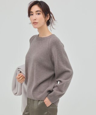 自由区 S 【カタログ掲載】ウールカシミヤブレンドスパンコールラグランスリーブ ニット モカ