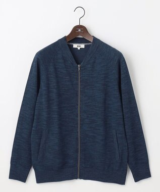 JOSEPH ABBOUD 【イタリア糸使用/清涼感/軽い/洗える】スラブギマニット ジップ ジャケット ネイビー系