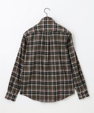JOSEPH ABBOUD 【柔らかな肌触り/暖かい】 ラフィーコットンフランネルシャツ カーキ系4