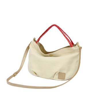 Regalo Felice 【軽量 / ラメ加工牛革使用 / 2way】トート小 / REGALO RE(アイボリー×レッド)