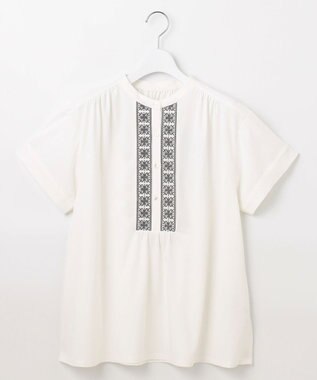 J.PRESS LADIES エンブロイダリージャージー カットソー ホワイト系