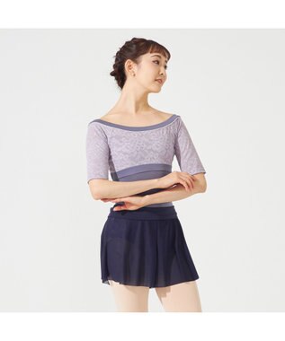 Chacott ハーフスリーブレオタード グレー