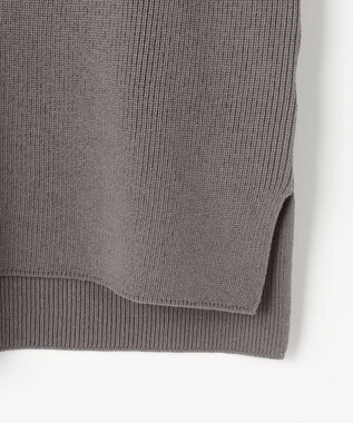 ANY SIS L ニットレイヤード シャツ ツインセット チャコール×ブルー