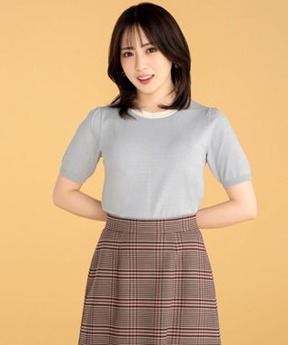 ANY SIS S 【低身長企画】バイカラー アンサンブル ミントグレー