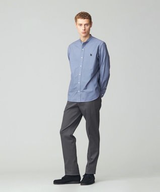 J.PRESS MEN 【オックス ガーメントダイ】バックブルバンドカラーシャツ サックスブルー系