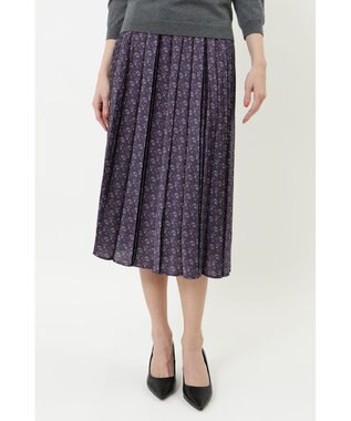 DAKS サテンプリントプリーツスカート