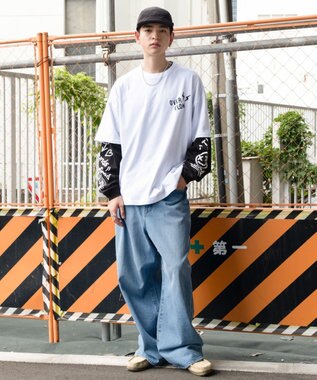 WEGO 【ユニセックス着用ITEM/2点SET】アクセ付きアンサンブルT（LS） ホワイト