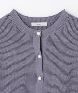 ANY 【手洗い可】パールカーディガン ブルーグレー