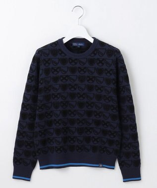 23区GOLF 【WOMEN】エンブレムジャガード ニット ネイビー系5