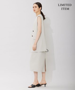 ICB 【WEB限定・洗える】BackSatinGeorgette ノーカラージレ ベージュ系