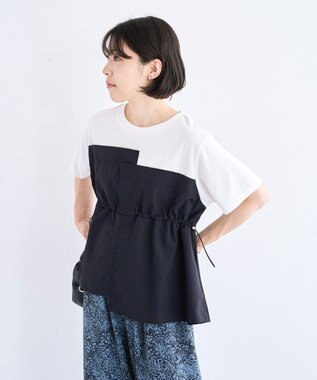 Green Parks ビスチェドッキングドロスト５分袖プルオーバー Black