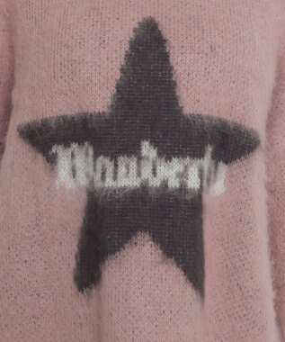 WEGO シャギーグラフィックニットBIGプルオーバー 柄1