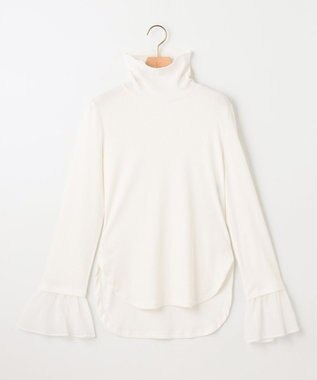 組曲 【洗える】フライスタートルネック カットソー アイボリー系