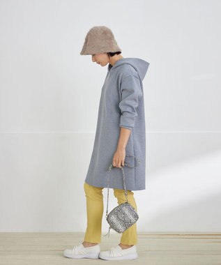 Tiaclasse 【洗える】ソフトボンディングパーカーチュニック グレー