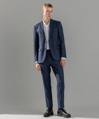 JOSEPH HOMME トライジャガードストレッチ　ウィングカラーシャツ ホワイト系