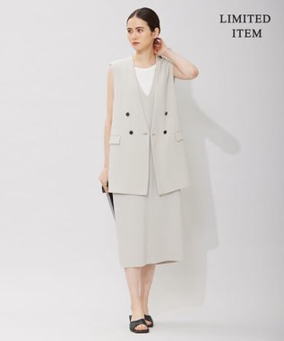 ICB 【WEB限定・洗える】BackSatinGeorgette ノーカラージレ ベージュ系