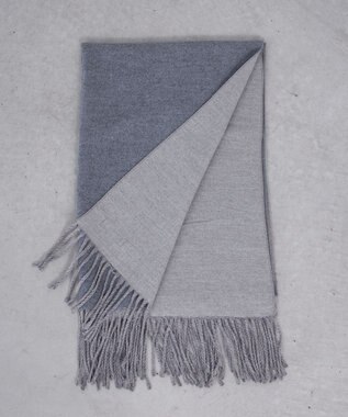 Tiaclasse 【洗える】リバーシブルデザイン大判マフラー グレー