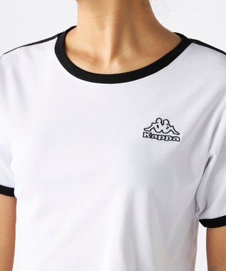 OP／FILA 【Kappa】ワンポイント 半袖リンガーTシャツ ホワイト