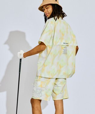 PW CIRCULUS 【MEN】タイダイ メッシュカーゴショーツ ゴルフ イエロー系5